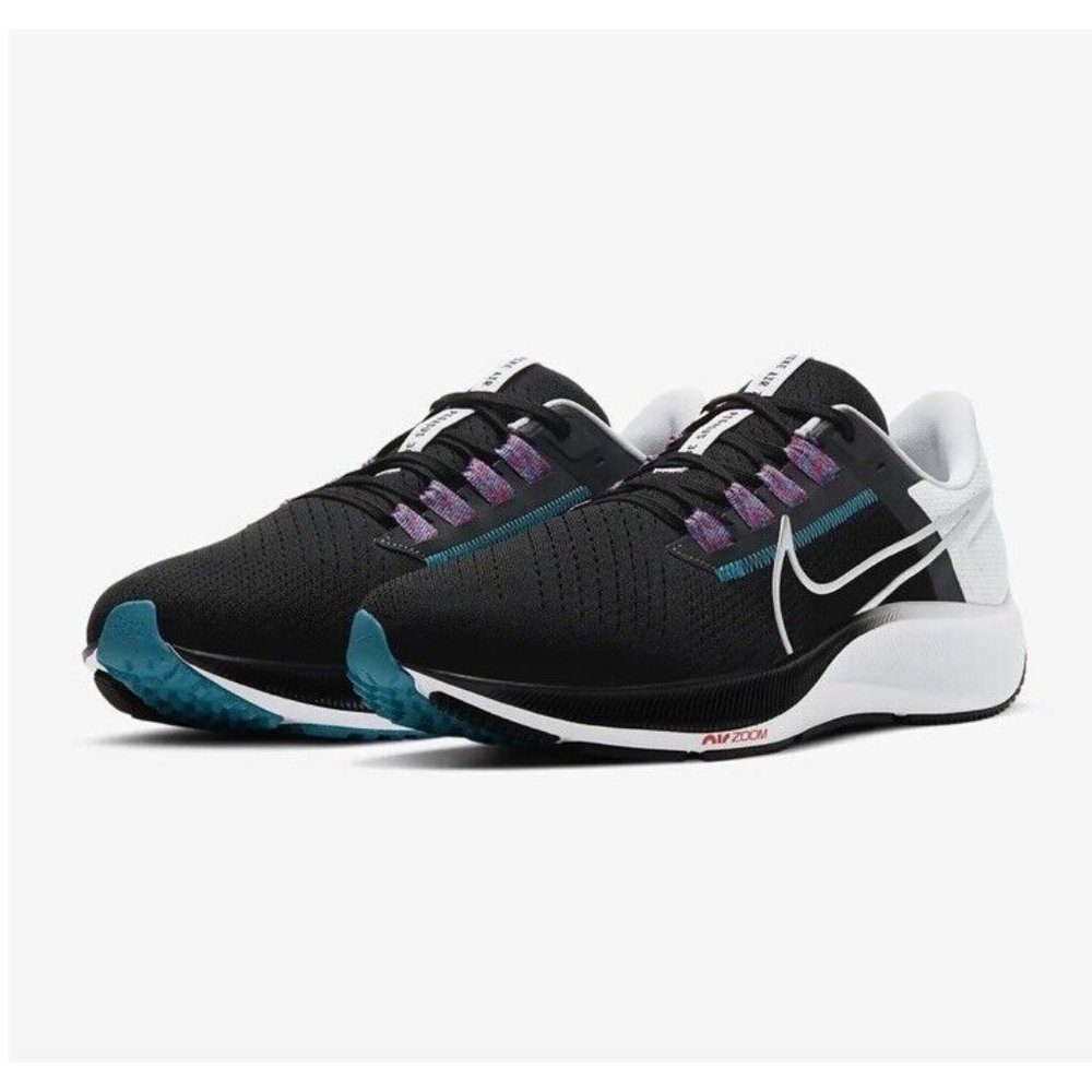Nike Air Zoom‎ Pegasus 38 Mens Black White Running Shoes CW7356-003 Size 13